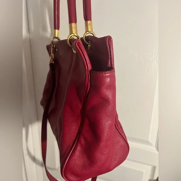 Marc by Marc Jacob's soft Slouchy Buttery red satchel handbag purse large - Picture 4 of 9